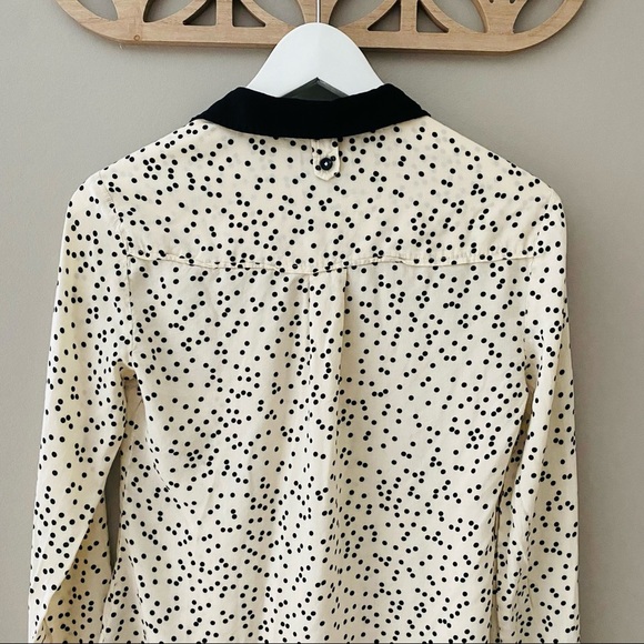 Maeve by Anthro. Polkadot Button Up Cream/Black Sz 2 - Picture 8 of 9